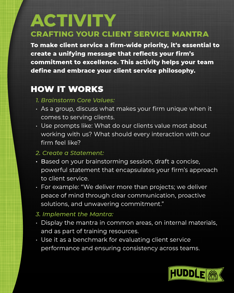Client Mantra Huddle Craft Your Client Mantra