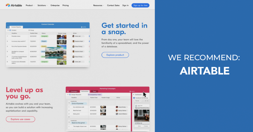 We Recommend: Airtable